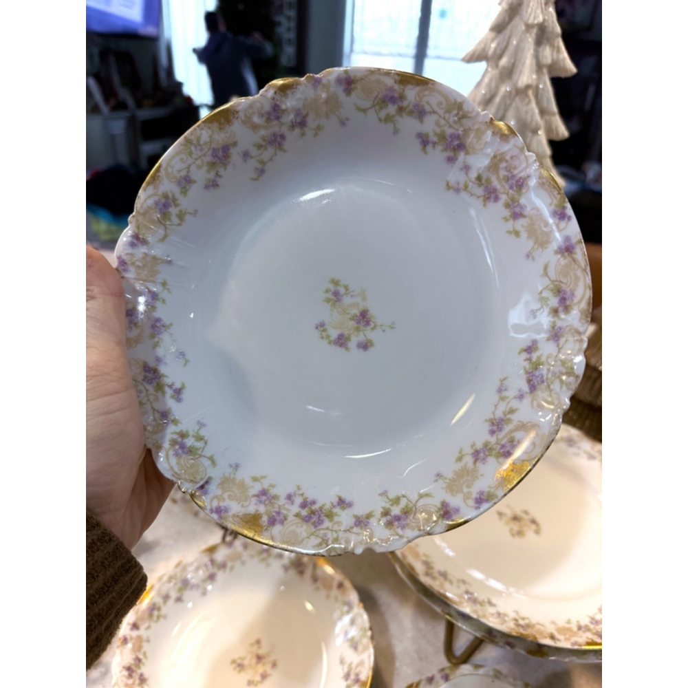 Limoges Lavender Porcelain Plates, Saucers, Cups, Bowls - Picture 7 of 16